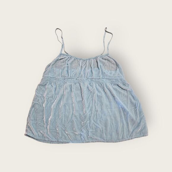 Vintage Y2k Victoria's Secret baby blue velour empire waist babydoll camisole - Picture 1 of 5